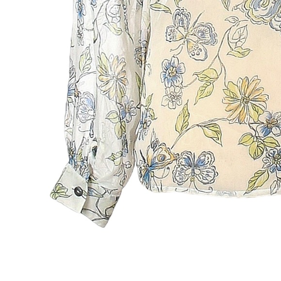 Vintage Jordan Sheer Butterfly Print Button Down Blouse Size M - Picture 5 of 9